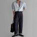 Striped Long Sleeved Shirt Men's Spring And Summer Light Mature Style Casual Non Iron Blue Light Sun Protection Shirt_viptrois.com