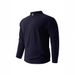 Men's Solid Color Casual Double-Sided Velvet Round Neck Zip-Up Long Sleeve T-Shirt Warm Layering Base_viptrois.com