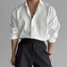 Men's Clothing Ribbed Texture Long Sleeved Shirt For Men Casual Business Shirt With Drape And Mature Style All Match Top_viptrois.com