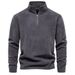 Loom Autumn Winter New Stand Collar Half-Zip Long Sleeve Sweatshirt Trendy Versatile Men's Top_viptrois.com