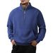 Men's Clothing Fleece Stand Collar Half-Zip Pullover Hoodie - Loose Fit Long Sleeve Sweatshirt For Winter (White, Black, Gray, Navy, Camel)_viptrois.com