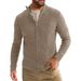 Men's Slim-Fit Knit Cardigan – Modern Quarter-Zip Pullover (S-XXXL, White/Black/Navy/Charcoal/Khaki)_viptrois.com