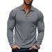 New Men's Polo Shirt Long Sleeve Button-down Solid Color Popular Pullover Knitwear Streetwear Clothing_viptrois.com