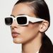 Square Small Frame Fashion Sunglasses Sunglasses For Women High End Sense Ins Travel Sun Protection Personality Sunglasses_viptrois.com