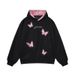 Plaid Patchwork Butterfly Embroidery Patch Hoodie Loose Couple Men And Women 2025 Autumn New Top_viptrois.com