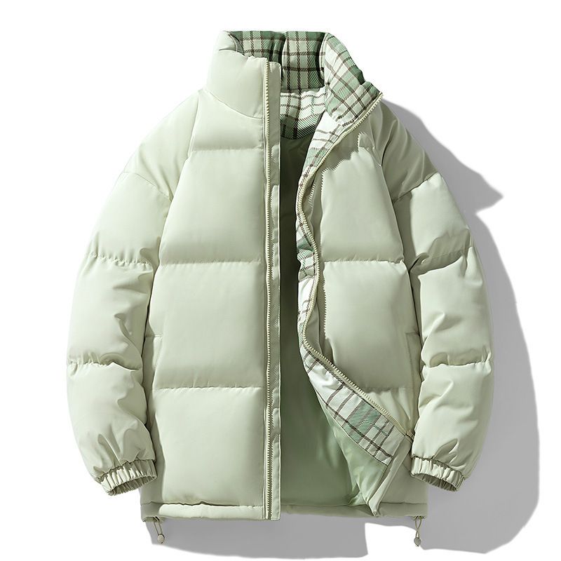 Unisex Winter Puffer Jacket -Streetwear Style, Thickened Short Coat With Stand Collar, Loose Fit For Couples_viptrois.com
