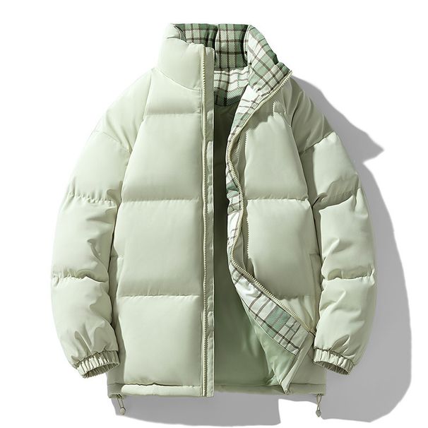 Unisex Winter Puffer Jacket -Streetwear Style, Thickened Short Coat With Stand Collar, Loose Fit For Couples_viptrois.com