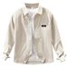 Solid Color Long Sleeved Shirt Men's New Fashionable And Versatile Artistic Casual Loose Top_viptrois.com