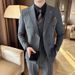 CT Men's Autumn Winter Three-Piece Business Casual Plaid Double-Breasted Lapel Suit Set Live Streaming_viptrois.com