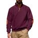 Cross-border American Autumn And Winter Heavy Loose Texture Jacquard Men's Retro Contrasting Stand-up Collar Casual Sweatshirt In Stock_viptrois.com