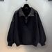 Winter New Style Hoodless High-neck Zipper Pullover For Men And Women, A Pair Of Lovers, Pure Color, Loose Fit, Versatile And Trendy Outerwear Top._viptrois.com