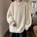 Loom Autumn Thickened Men Korean Version Trendy Loose Japanese Knitted Winter Ins Hong Kong Style Lazy Sweater Coat_viptrois.com