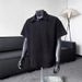 Men's Clothing Dark Gray Wheat Ear Texture Short Sleeved T Shirt Men's Summer Polo Shirt Retro Half Sleeved Top Men_viptrois.com