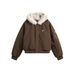 2025 Winter New American Thickened Short Cotton Coat With Fur Collar For Men And Women, Little Style Solid Color_viptrois.com