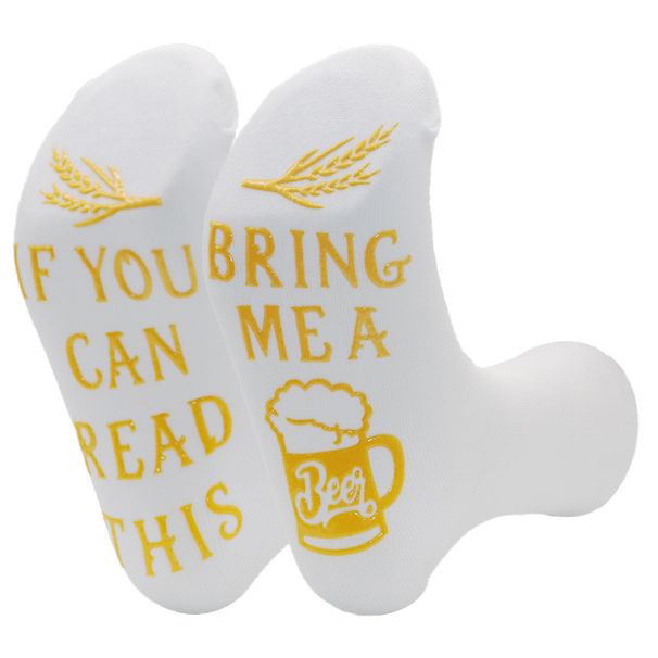 Cotton socks sole letter dot non-slip BEER neutral mid-tube English socks_viptrois.com