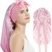 Long tube satin headband long hair care hat bow nightcap headdress hair accessories high end_viptrois.com