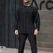 Men's Clothing Long Sleeve Round Neck T-Shirt - Breathable Loose Fit Casual Top With Pocket Detail For Spring/Autumn Daily Wear & Light Sports_viptrois.com