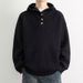 Hooded Sweater Men's Loose Retro Knitted Sweater Men's Style Pullover Semi Open Collar Jacket_viptrois.com