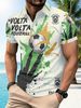 Polo Uomo Poliestere Taglio Dritto Bianco Contrasto Verde Nero Leggero Resistente Stampa Calcio Palestra Outdoor Casa Casual_viptrois.com