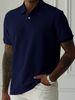 Men's Clothing Men's Solid Color Lapel Front Button Short Sleeve Simple Polo Shirt Casual Daily_viptrois.com
