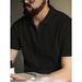 Zipper Polo Shirt Men's Short Sleeved Summer Knitted Thin Casual Versatile Trendy Fashion Slim Striped Ice Silk T-shirt_viptrois.com