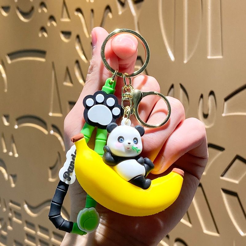 Bag Charm Creative Cute Fruit Panda Keychain Bag Pendant Cartoon Car Keychain Pendant Exquisite Gifts Wholesale_viptrois.com