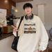 Huamian Crew Neck Men Camping Tent Printed Student Casual Hoodless Sweatshirt Jacket Teenager_viptrois.com