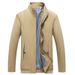 Classic Stand Collar Jacket For Men – Relaxed Fit Corduroy Coat With Rabbit Wool & Spandex Lining (M-5XL, Black/Navy/Khaki) – Casual Outerwear_viptrois.com