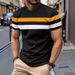 Men's Slim-Fit Color Block T-Shirt - Summer Short Sleeve Round Neck Casual Tee (White, Light Gray, Dark Gray, Black, Burgundy, Orange)_viptrois.com