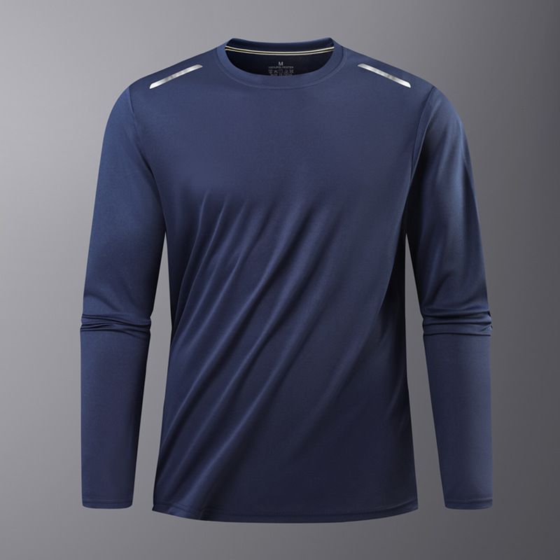 Fit Men’s Long Sleeve T-Shirt – Reflective Stripe Athletic Top With UV Protection & Quick-Dry Polyester For Running, Cycling & Streetwear_viptrois.com