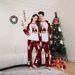 Christmas deer plaid letters Christmas family dress printed home dress pajamas_viptrois.com
