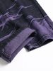 Men's Clothing High-Quality Trendy Personalized Purple And Black Ripped Denim Trousers_viptrois.com