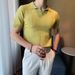 Men's Clothing New Business Men's Tops Handsome V Neck All Match High End Knitted Polo Shirt_viptrois.com