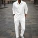 Men's Autumn And Winter Long Sleeved Trousers Suit Daily Casual Outing Jacquard Lapel Two Piece Suit_viptrois.com