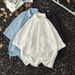 Men's Clothing Summer New Thin Texture High Grade Short Sleeved Shirt Men And Women Neutral Hollow Trend Ice Silk Sun Protection Clothing Jacket_viptrois.com