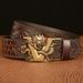 New Male China Dragon Belt Cowskin Genuine Leather Belt For Men Carving Dragon Pattern Automatic Buckle Belt Strap For Jeans B0033_viptrois.com