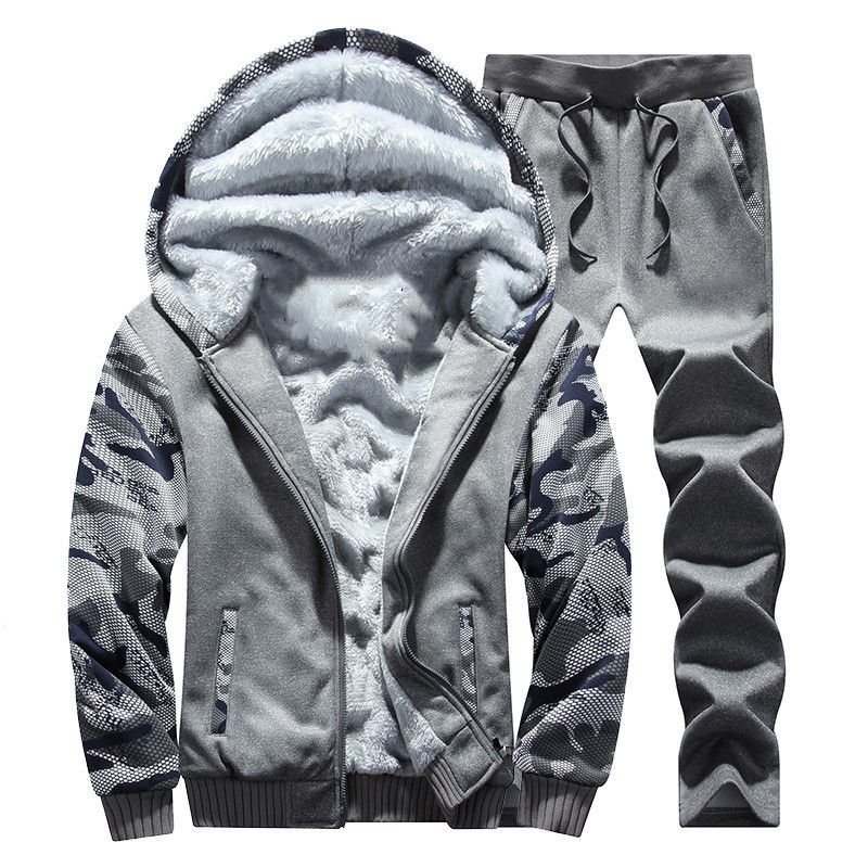 Men's Winter Camouflage Hooded Tracksuit Set - Fleece Lined Thick Warm Jogger Outfit For Casual & Sports (Available In Plus Sizes M-6XL)_viptrois.com