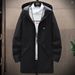 Pulse Daily Shipping Foreign Trade Youth Slim Fit Mid-Length Autumn Men's Hooded Trench Coat Cross-Border Jacket Men_viptrois.com