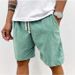 Men’s Clothing Spring And Summer Solid Color Lace Up Sports Pants Corduroy Simple Five Point Shorts Men's Shorts Casual Pants_viptrois.com