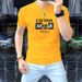 One Piece From The Source Factory, Men's 2024 Summer Letter-printed Short-sleeved Trendy Breathable Mercerized Cotton Versatile Men's T-shirt_viptrois.com
