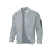 Men's Zip-Up Stand Collar Sweatshirt – Slim Fit Casual Pullover (Solid & Plaid, Lightweight Polyester)_viptrois.com