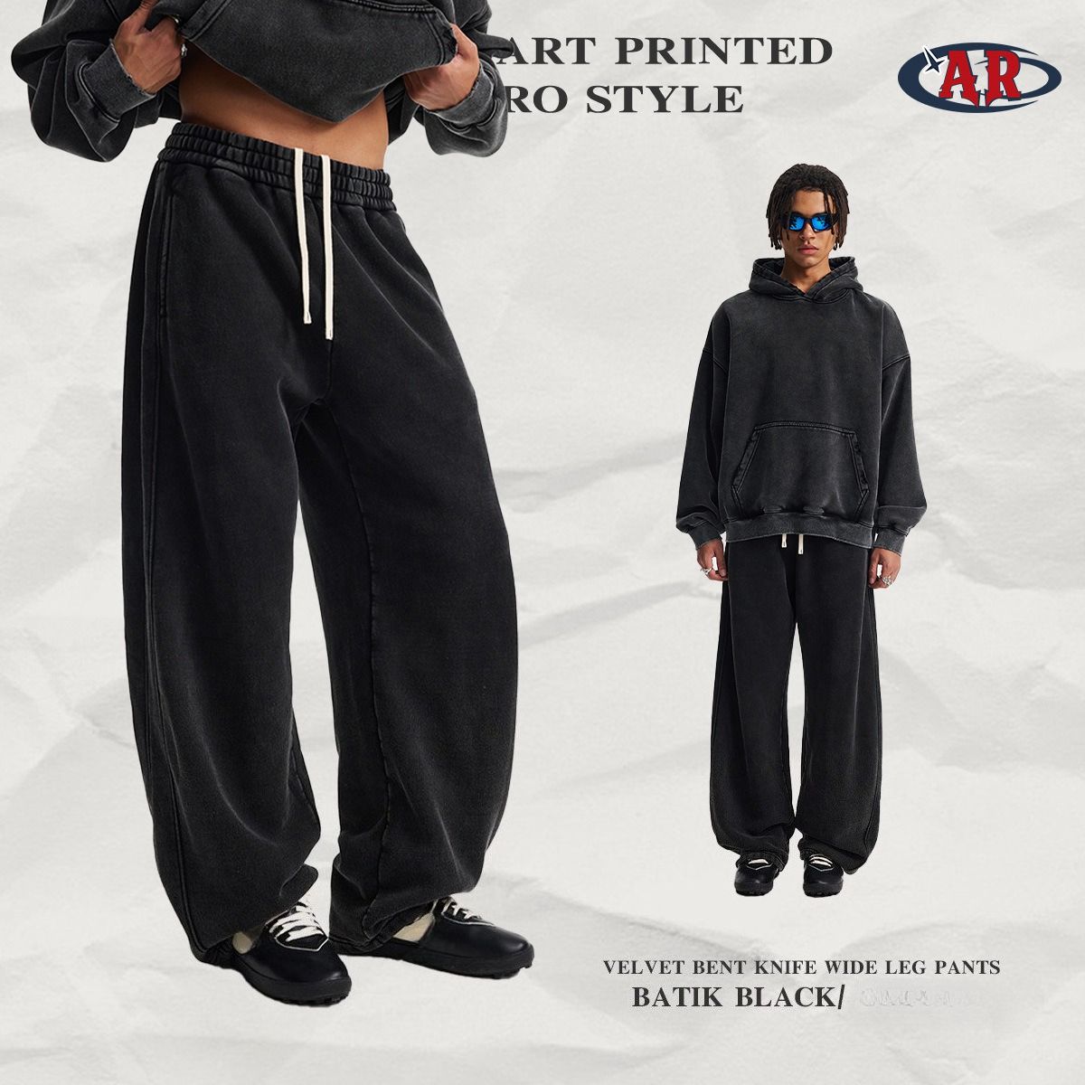2025 New Velvet Thickened Men's Casual Pants Scimitar Wide-leg Men's And Women's Trousers_viptrois.com