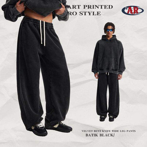2025 New Velvet Thickened Men's Casual Pants Scimitar Wide-leg Men's And Women's Trousers_viptrois.com