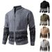 Men's Clothing Cardigan Sweater Zip-Up Knit Sweater Jacket With Stand Collar, Thickened Casual Pullover For Autumn & Winter (Multiple Colors & Sizes)_viptrois.com