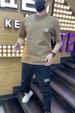 Summer New Short Sleeved For Men's Printed Slim Fit Half Sleeve Versatile Elastic Round Neck Casual Fashion Brand_viptrois.com