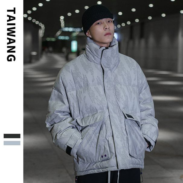 Men's Clothing Thai King Men's Clothing 2024 Winter New Style Coat Letter Printed Loose Silk cotton Jacket High end Fashion Brand Silk cotton Jacket Men_viptrois.com