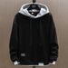 Men's Hooded Sweatshirt With Fake Two-Piece Design, Loose Fit, Casual Streetwear For Teens And Young Adults_viptrois.com