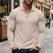 New Men's Polo Shirt Long Sleeve Button-down Solid Color Popular Pullover Knitwear Streetwear Clothing_viptrois.com