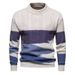Men's Clothing New Foreign Trade Cross Border Men's Color Matching Round Neck Sweater Retro Twisted Flower Autumn And Winter Warm Knitted Pullover_viptrois.com