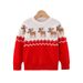 Boys & Girls Christmas Knit Sweater Long Sleeve Pullover Kids Winter Warm Top With Cartoon Print (100-160cm)_viptrois.com